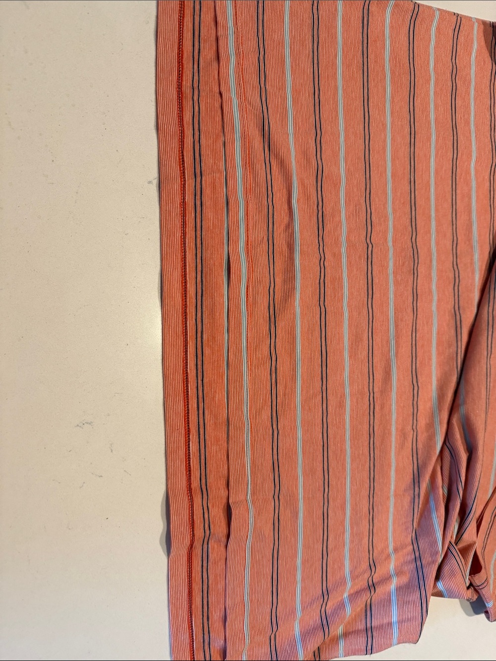 Orvis Coral Striped Polo with Navy & White Accents - Picture 4 of 5